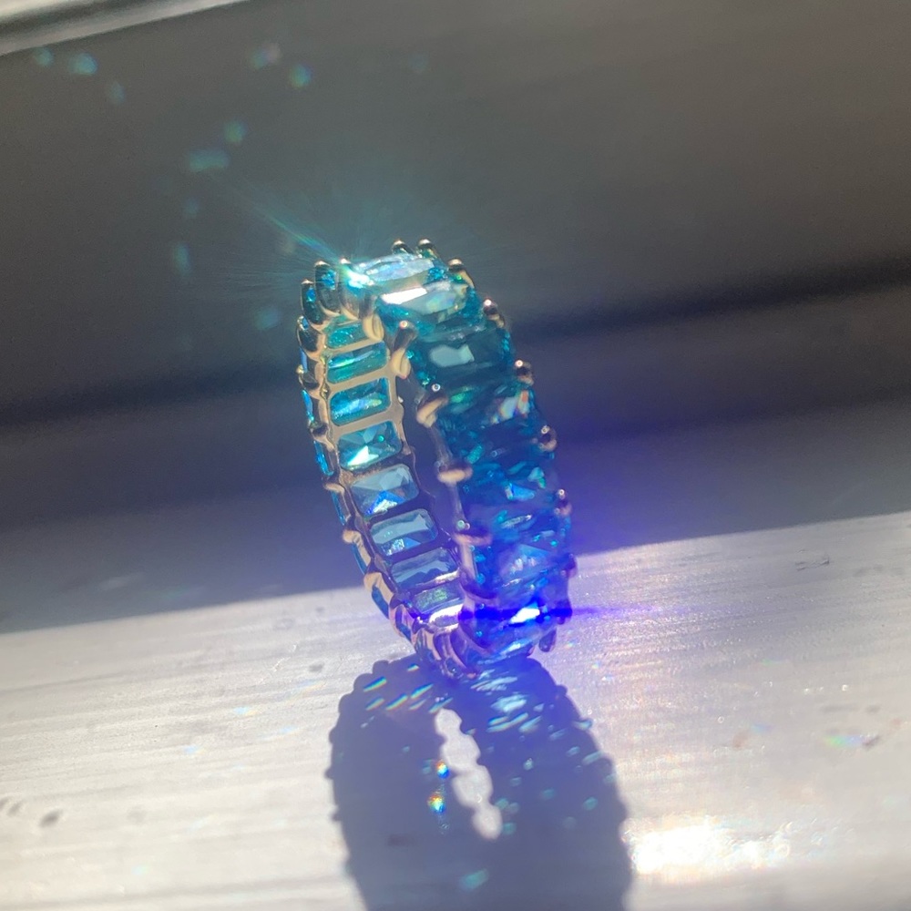 Adinas jewels turquoise baguette ring